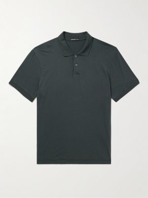 Luxe Lotus Cotton-Jersey Polo Shirt Luxe Lotus Cotton-Jersey Polo Shirt