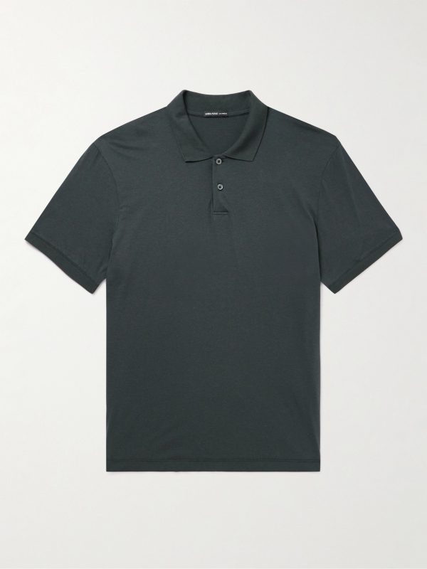 Luxe Lotus Cotton-Jersey Polo Shirt