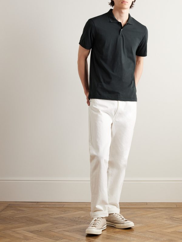 Luxe Lotus Cotton-Jersey Polo Shirt - OU