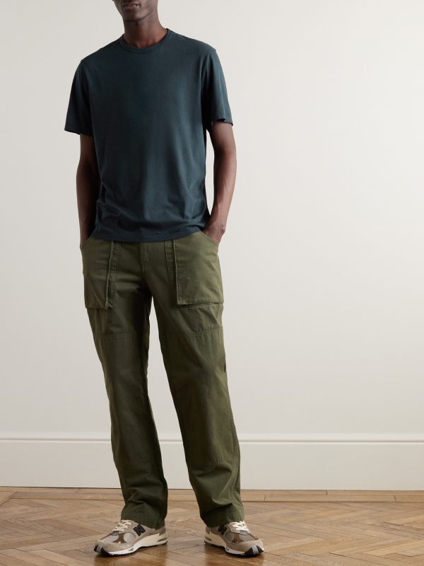 Luxe Lotus Garment-Dyed Cotton-Jersey T-Shirt - OU