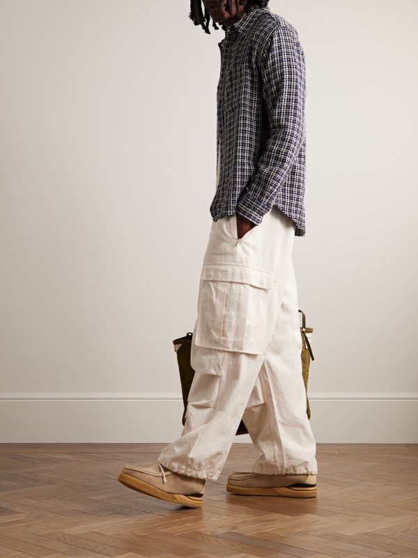 Checked Cotton-Tweed Shirt - OU Checked Cotton-Tweed Shirt - OU