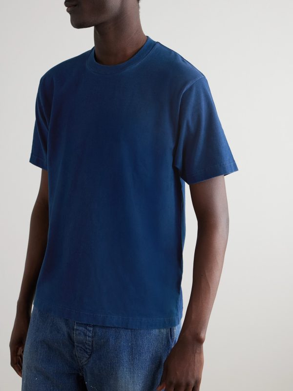 Indigo-Dyed Cotton-Jersey T-Shirt - FR Indigo-Dyed Cotton-Jersey T-Shirt - FR