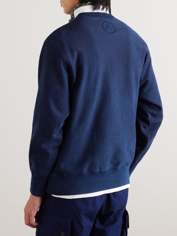 Indigo-Dyed Cotton-Jersey Sweatshirt - BK Indigo-Dyed Cotton-Jersey Sweatshirt - BK