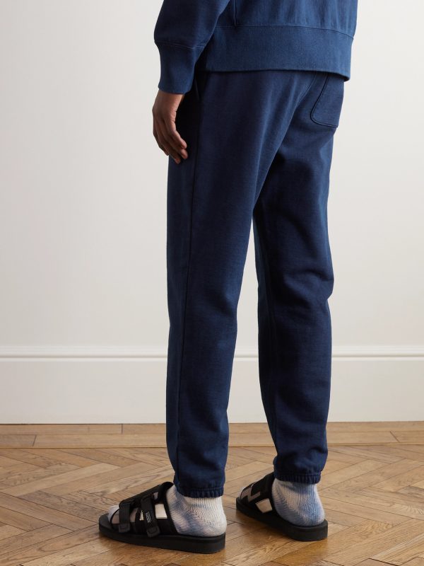 Tapered Indigo-Dyed Cotton-Jersey Sweatpants - BK Tapered Indigo-Dyed Cotton-Jersey Sweatpants - BK