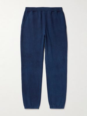 Tapered Indigo-Dyed Cotton-Jersey Sweatpants