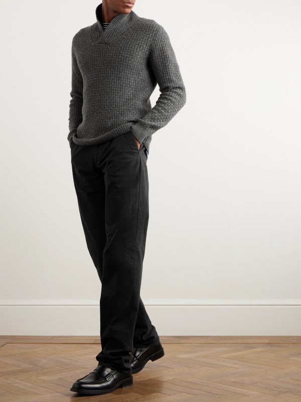 Tapered Stretch-Cotton Twill Trousers - OU Tapered Stretch-Cotton Twill Trousers - OU