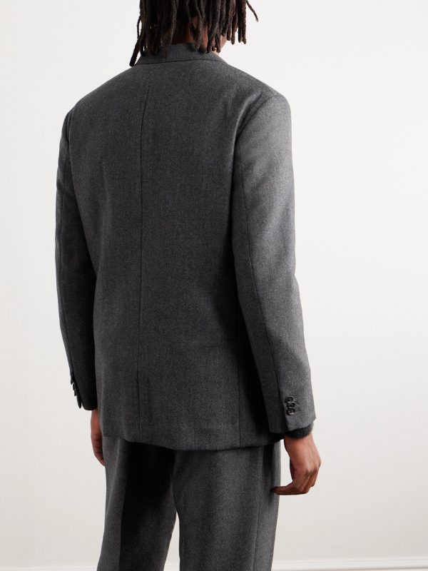 Double-Breasted Wool Suit Jacket - BK