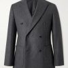 Double-Breasted Wool Suit Jacket