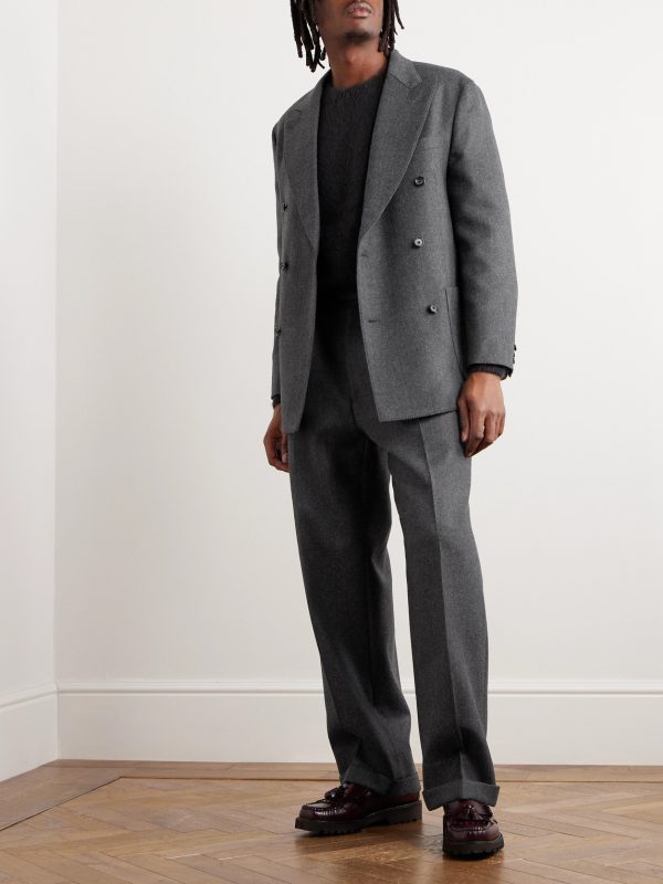 Double-Breasted Wool Suit Jacket - OU