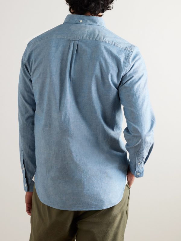 Button-Down Collar Cotton-Chambray Shirt - BK