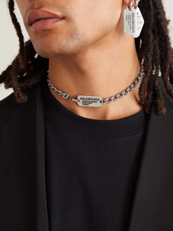 Antiqued Silver-Tone Chain Necklace - FR