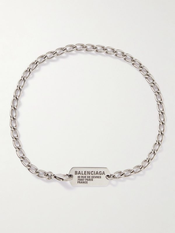 Antiqued Silver-Tone Chain Necklace