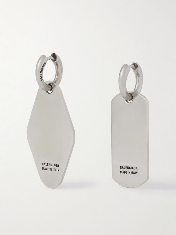 Tags Antiqued Silver-Tone Earrings - BK