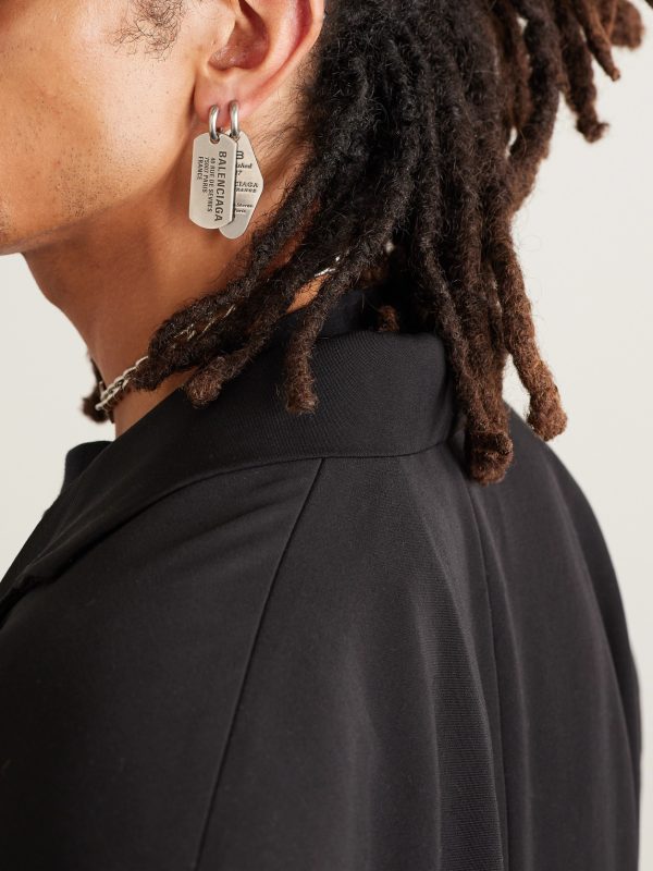 Tags Antiqued Silver-Tone Earrings - FR