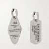 Tags Antiqued Silver-Tone Earrings