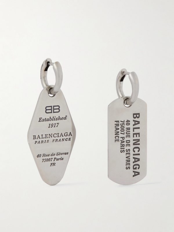 Tags Antiqued Silver-Tone Earrings