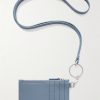 Logo-Print Full-Grain Leather Cardholder with Lanyard - BK