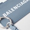 Logo-Print Full-Grain Leather Cardholder with Lanyard - CU