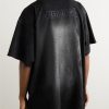 Logo-Print Distressed Cotton-Jersey T-Shirt - BK Logo-Print Distressed Cotton-Jersey T-Shirt - BK