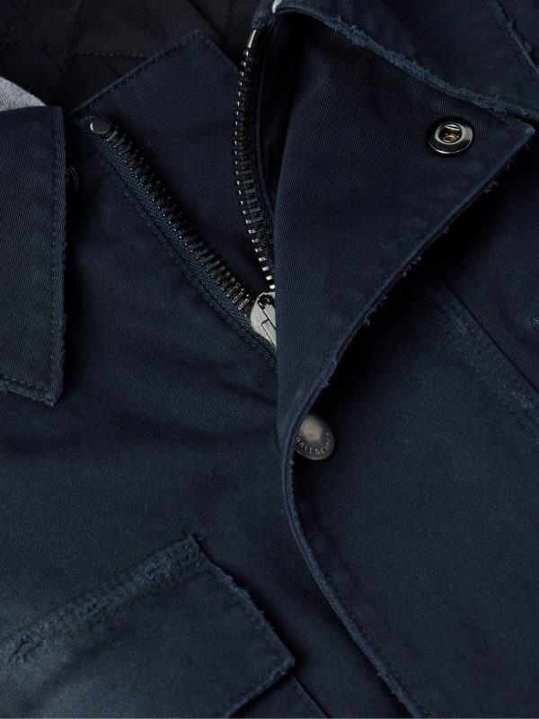 Oversized Jersey-Trimmed Distressed Organic Cotton-Blend Gabardine Parka - CU Oversized Jersey-Trimmed Distressed Organic Cotton-Blend Gabardine Parka - CU