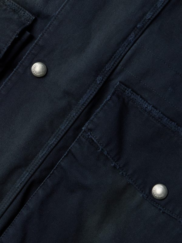 Oversized Jersey-Trimmed Distressed Organic Cotton-Blend Gabardine Parka - E1 Oversized Jersey-Trimmed Distressed Organic Cotton-Blend Gabardine Parka - E1