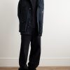 Oversized Jersey-Trimmed Distressed Organic Cotton-Blend Gabardine Parka - OU Oversized Jersey-Trimmed Distressed Organic Cotton-Blend Gabardine Parka - OU