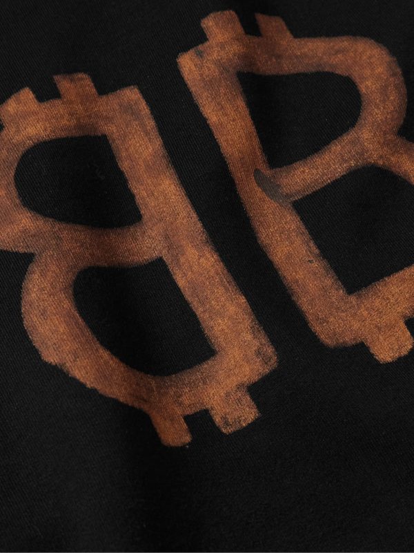 Crypto Logo-Print Bleached Cotton-Jersey Hoodie - CU Crypto Logo-Print Bleached Cotton-Jersey Hoodie - CU