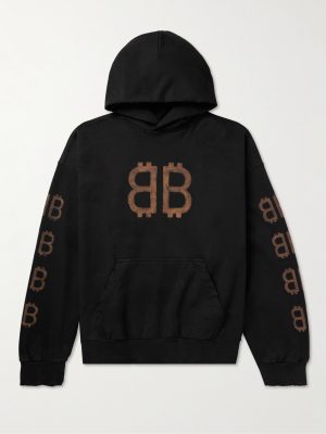 Crypto Logo-Print Bleached Cotton-Jersey Hoodie Crypto Logo-Print Bleached Cotton-Jersey Hoodie