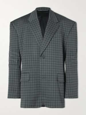 Oversized Houndstooth Knitted Blazer Oversized Houndstooth Knitted Blazer