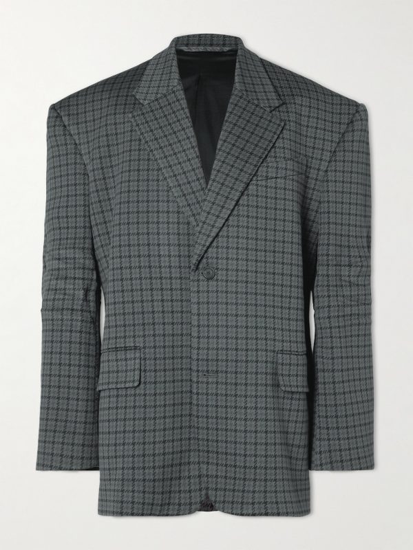 Oversized Houndstooth Knitted Blazer Oversized Houndstooth Knitted Blazer