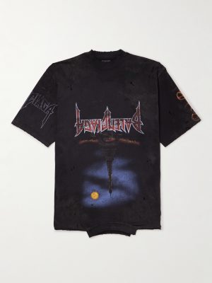 Upside Down Distressed Printed Cotton-Jersey T-Shirt Upside Down Distressed Printed Cotton-Jersey T-Shirt