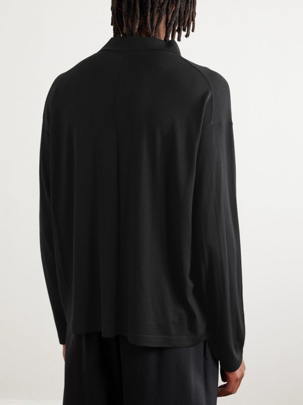 Djon Top Wool Polo Shirt - BK Djon Top Wool Polo Shirt - BK