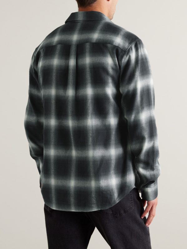 Checked Brushed Cotton-Flannel Shirt - BK Checked Brushed Cotton-Flannel Shirt - BK
