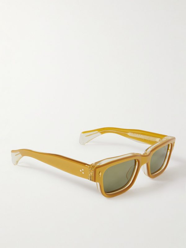 Jeff Square-Frame Acetate and Gold-Tone Sunglasses - BK
