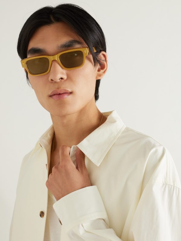 Jeff Square-Frame Acetate and Gold-Tone Sunglasses - OU
