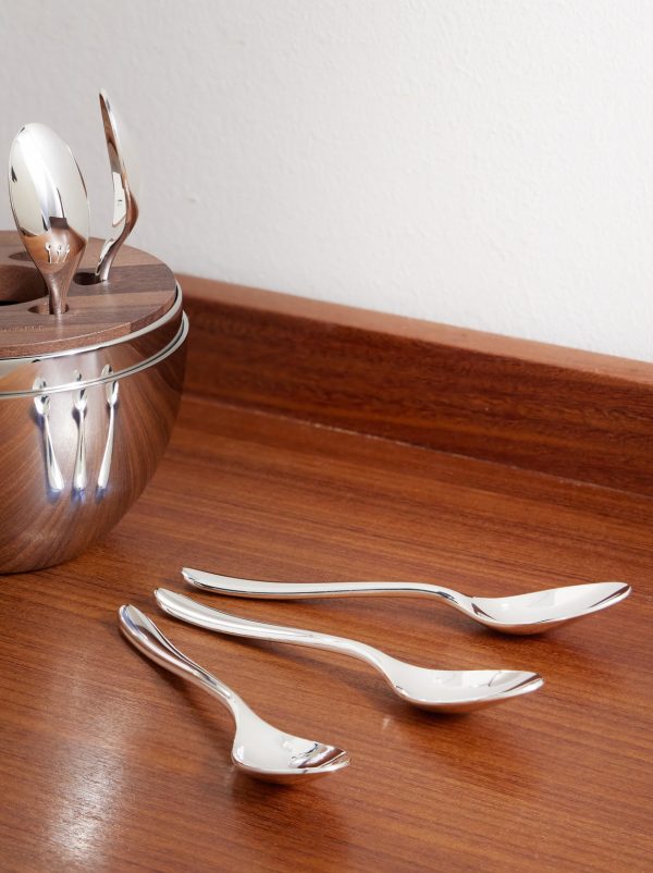 MOOD Coffee Set of Six Silver-Plated Espresso Spoons with Case - CU
