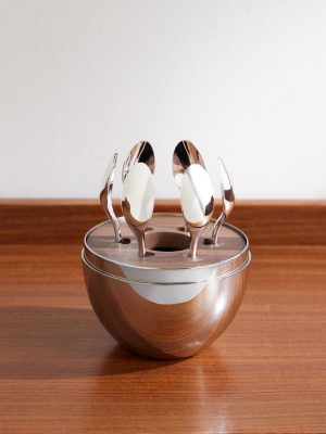 MOOD Coffee Set of Six Silver-Plated Espresso Spoons with Case MOOD Coffee Set of Six Silver-Plated Espresso Spoons with Case