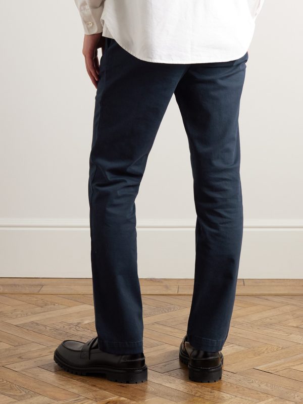 Straight-Leg Cotton-Blend Twill Drawstring Trousers - BK Straight-Leg Cotton-Blend Twill Drawstring Trousers - BK