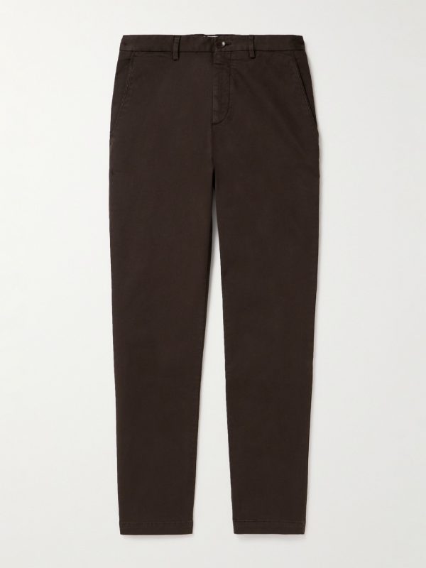 Straight-Leg Cotton-Blend Twill Chinos