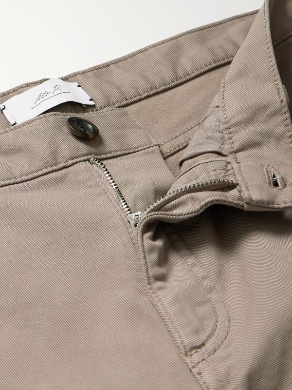 Straight-Leg Cotton-Blend Twill Chinos - E1