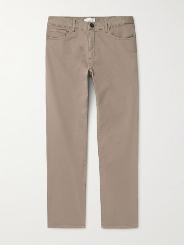 Straight-Leg Cotton-Blend Twill Chinos
