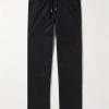 Straight-Leg Cotton-Blend Twill Drawstring Trousers