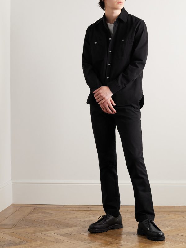 Straight-Leg Cotton-Blend Twill Drawstring Trousers - OU
