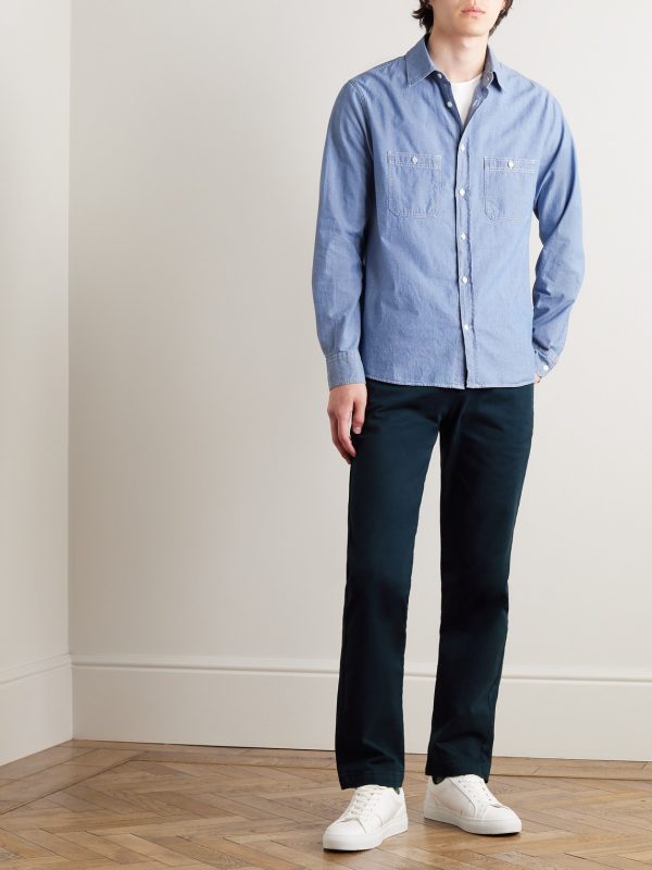 Samuel Straight-Leg Cotton-Blend Twill Chinos - OU Samuel Straight-Leg Cotton-Blend Twill Chinos - OU