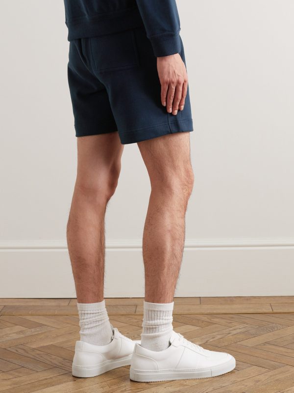 Straight-Leg Cotton-Jersey Drawstring Shorts - BK Straight-Leg Cotton-Jersey Drawstring Shorts - BK
