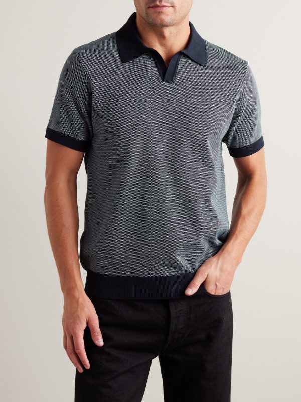 Honeycomb-Knit Organic Cotton Polo Shirt - FR