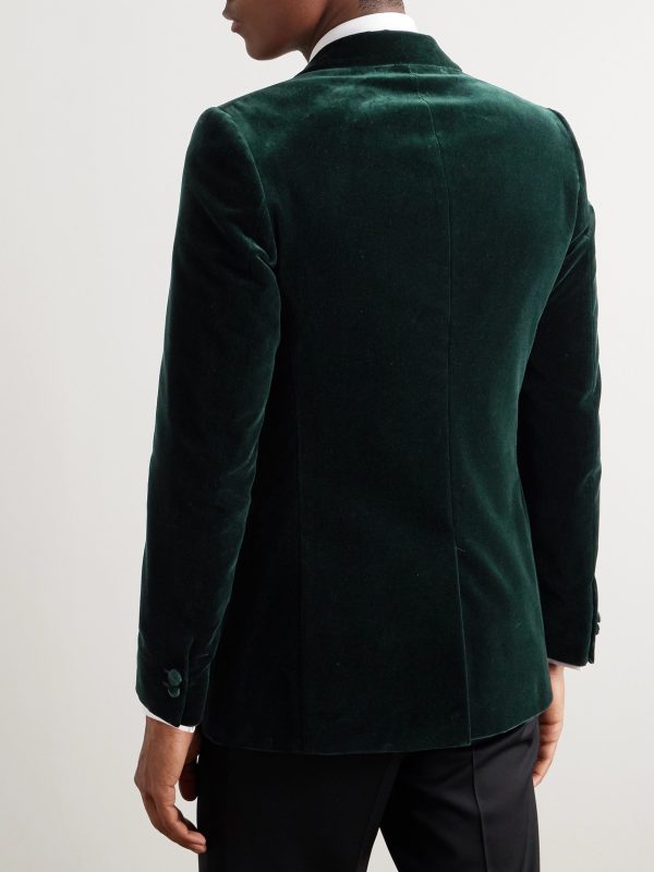 Cotton-Blend Velvet Tuxedo Jacket - BK