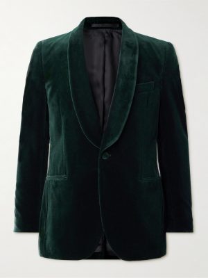 Cotton-Blend Velvet Tuxedo Jacket