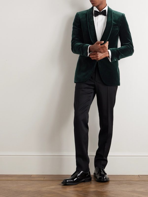 Cotton-Blend Velvet Tuxedo Jacket - OU