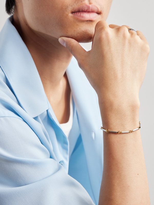 Element 18-Karat White and Yellow Gold Chain Bracelet - FR Element 18-Karat White and Yellow Gold Chain Bracelet - FR